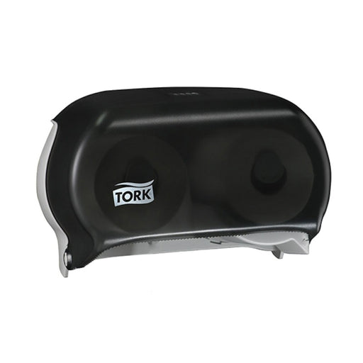 Tork / SCA Tissue Tork 59TR Twin Dispenser, 5.6 in L x 8.3 in H x 12.8 in W, Plastic, Smoke — view 2