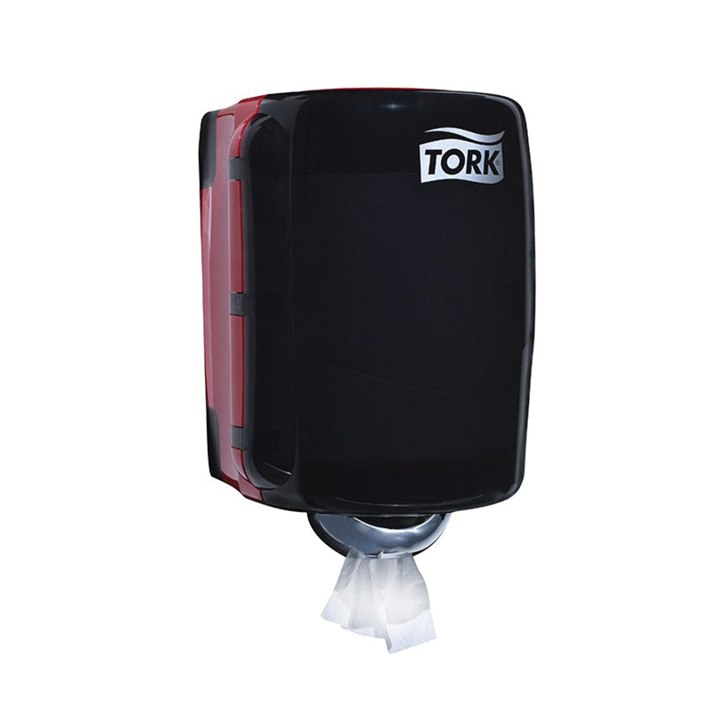 Tork / SCA Tissue Tork 659028 Dispenser, 9.1 in L x 14 in H x 9.8 in W, Plastic, Red/Smoke
