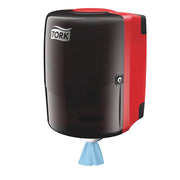 Tork / SCA Tissue Tork 659028 Dispenser, 9.1 in L x 14 in H x 9.8 in W, Plastic, Red/Smoke — view 3