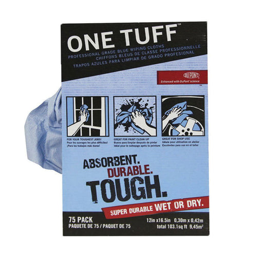 Trimaco ONE TUFF 84075 Professional Grade Wiper Cloth, 12 in x 16-1/2 in, 75, Dupont Sontara, Blue