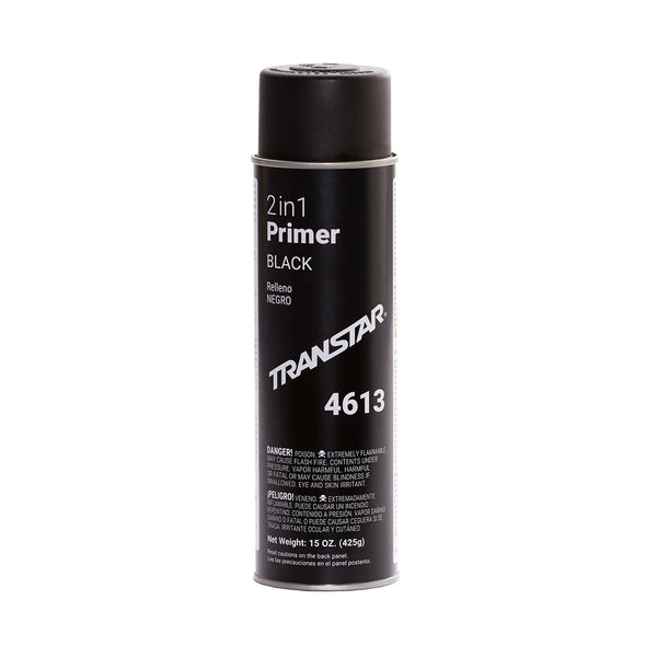 Transtar Autobody Technology 4613 2 in 1 Primer, 20 oz Aerosol Can, Black, 15 to 20 min Dry Curing