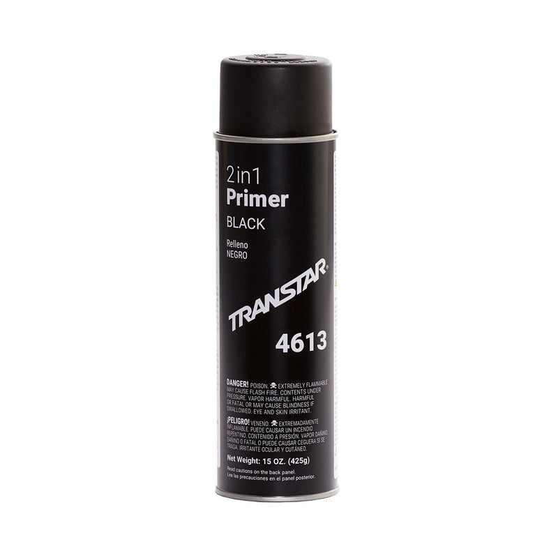 Transtar Autobody Technology 4613 2 in 1 Primer, 20 oz Aerosol Can, Black, 15 to 20 min Dry Curing