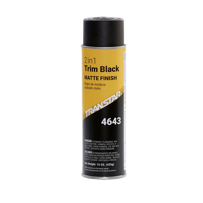 Transtar 4643 2-in-1 Trim Matte Black 20 oz Aerosol Can - Fast Drying, No Primer Needed