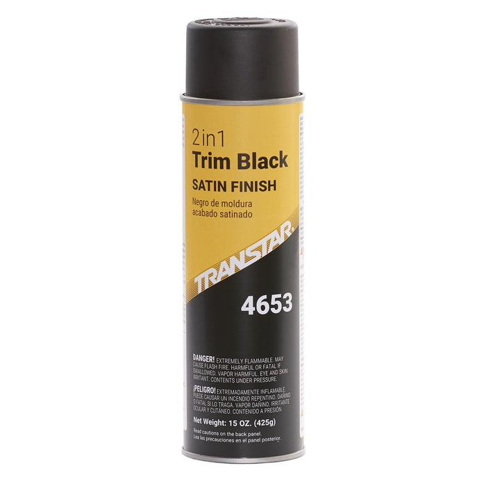 TRANSTAR® 4653 2 in 1 Trim, 20 oz Aerosol Can, Satin Black, 5 to 10 min Curing