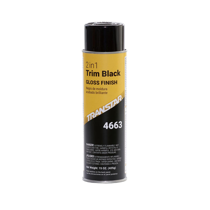 4663 2 in 1 Trim, 20 oz Aerosol Can, Gloss Black, 5 to 10 min Curing