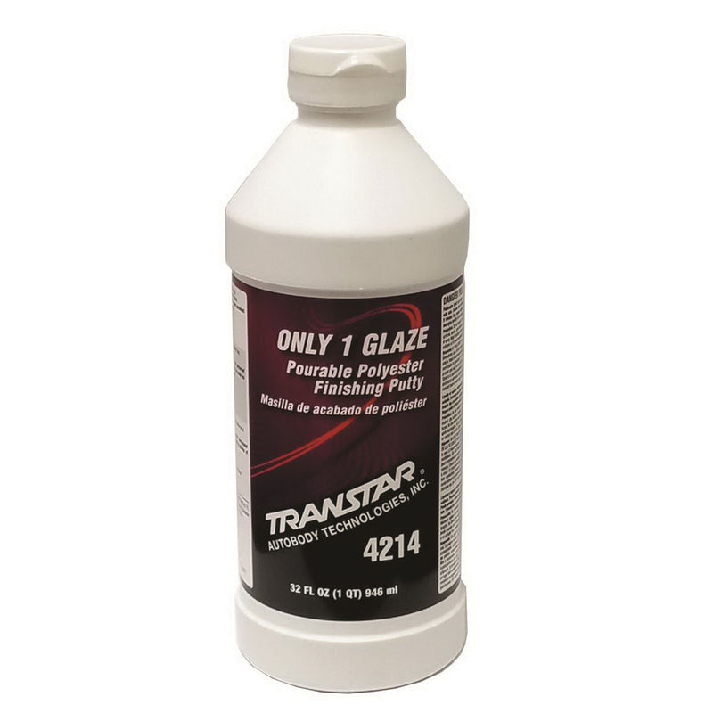 Transtar Autobody Technology ONLY 1 GLAZE 4214 Polyester Finishing Putty, 1 qt Bottle, Light Green,
