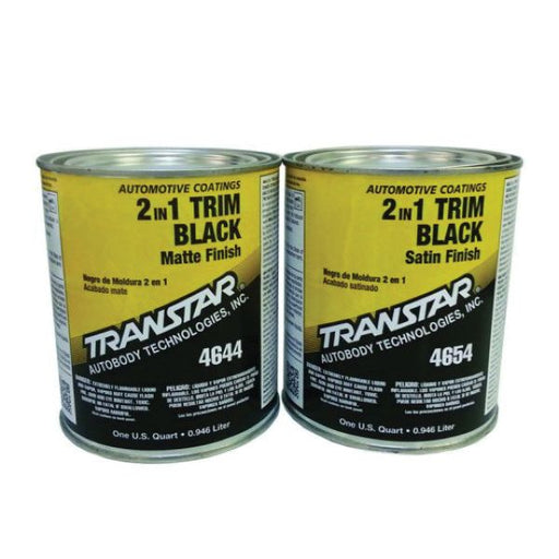 Transtar Autobody Technology 4644 Ready to Use 2 in 1 Trim Black Coating, 1 qt Can, Liquid, Black
