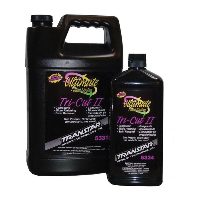 Transtar Autobody Technology 5334 Tri-Cut Compound, 1 qt Bottle, Glossy White, Liquid