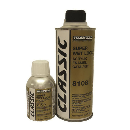 Transtar Autobody Technology 8108 Super Wet Look Acrylic Enamel Catalyst, 1 pt Can, Clear, Liquid