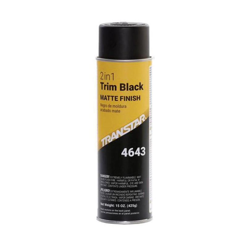 Transtar 4643 2-in-1 Trim Matte Black 20 oz Aerosol Can - Fast Drying, No Primer Needed