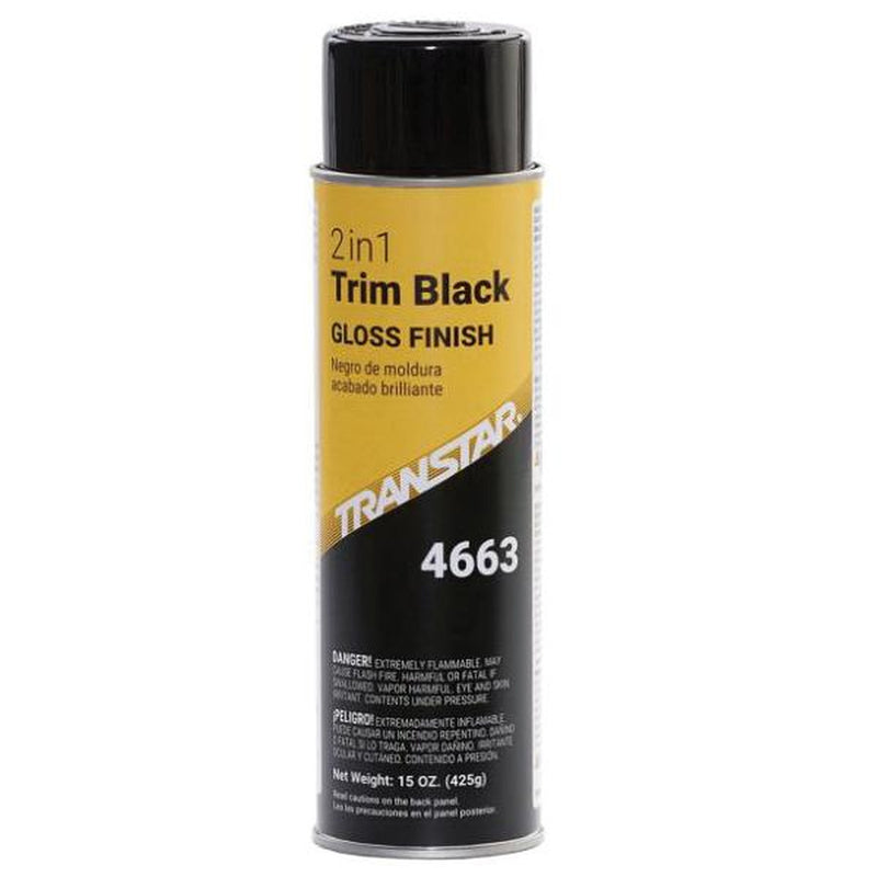 4663 2 in 1 Trim, 20 oz Aerosol Can, Gloss Black, 5 to 10 min Curing