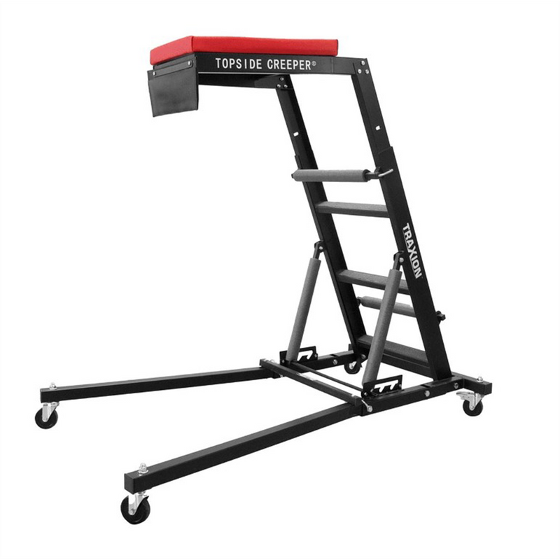 3-100 Original Topside Creeper - red/black, adjustable height, heavy-gauge steel frame