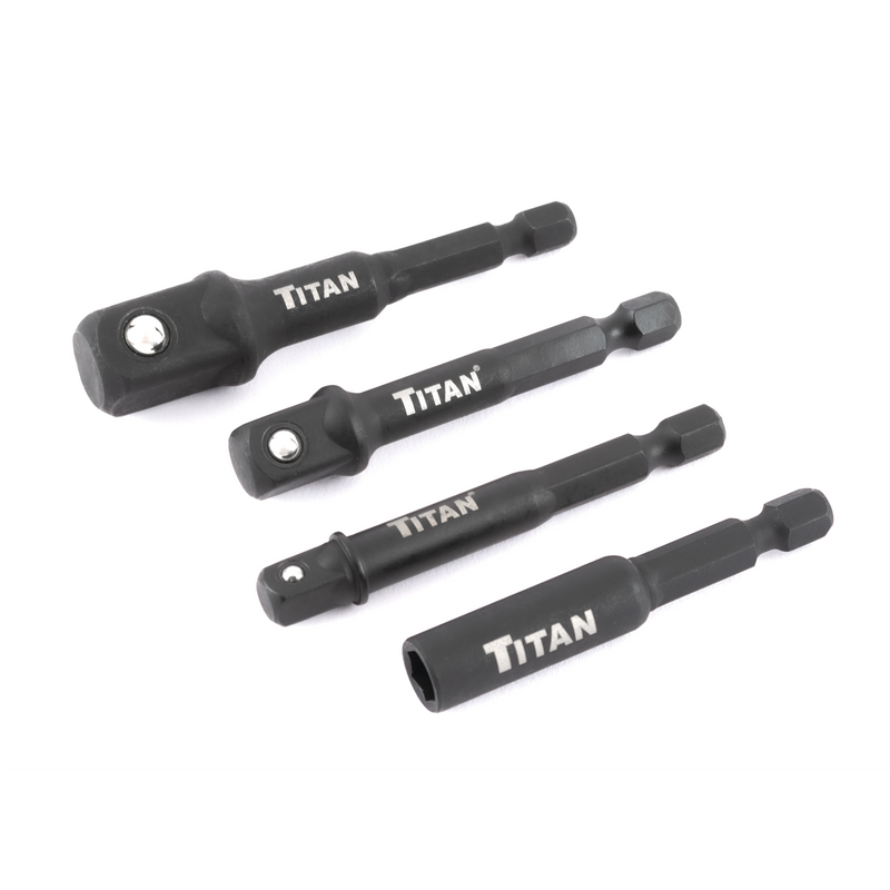 12002 4-Piece Impact Socket Adapter with Magnetic Hex Bit Holder, 1/4-In Hex