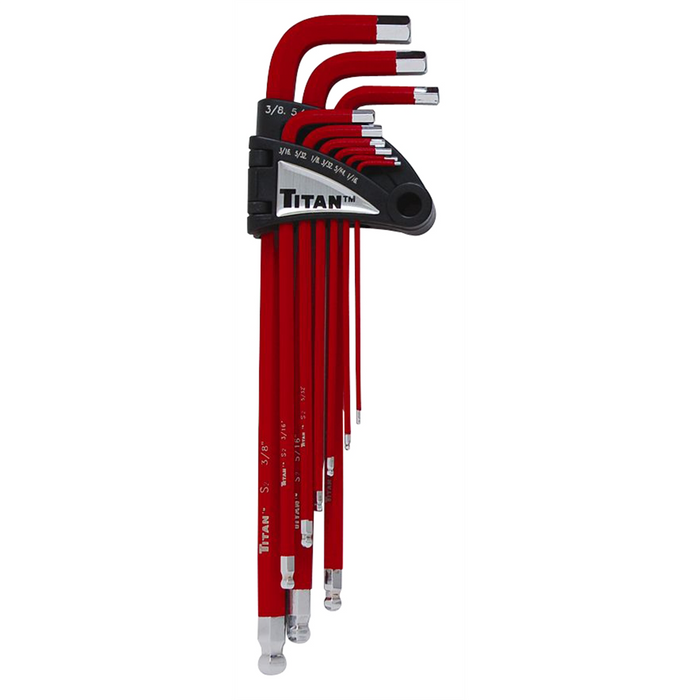 Titan Hand Tools 13Pc Sae Non Slip Ball End Hex Key Set