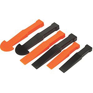 Titan Hand Tools 15048 6-Piece Non-Marring Multi-Wedge Pry Tool Set — Black/Orange