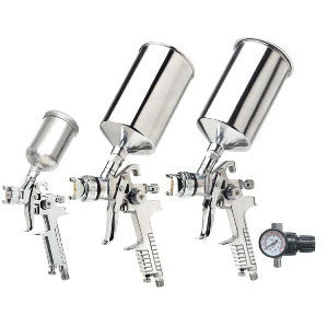 Titan Hand Tools 19220 4-Piece HVLP Triple Set-Up Spray Gun Kit, 1 mm, 1.4 mm, 1.7 mm Nozzle