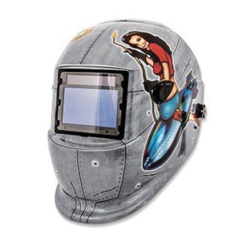 41288 Solar Powered Auto Dark Welding Helmet, 3.86 in x 2.17 in Viewing Area
