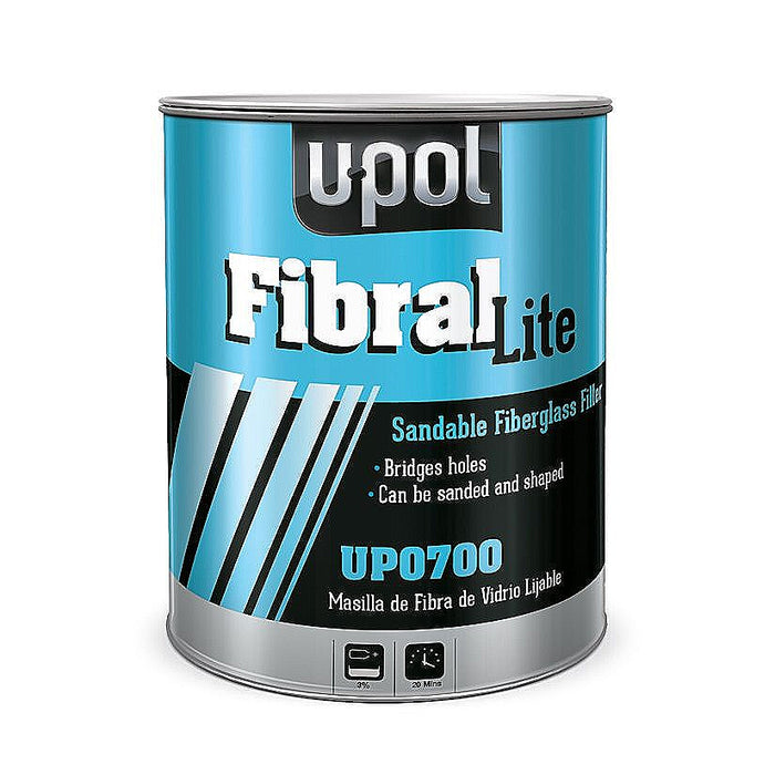 U-POL® FIBRAL LITE UP0700 Lite Fiber Glass Filler, 3 L Tin, Yellow, Fibrous/Paste