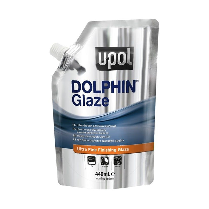 U-POL® DOLPHIN™ UP0714 Premium Self-Leveling Finishing Glaze, 14.8 fl-oz Soft Filler Bag, Viscous Liquid