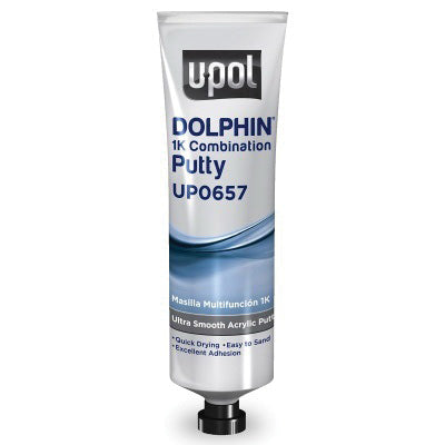U-POL DOLPHIN UP0657 1K Combination Putty, 200 g Tube, Olive Green, Liquid