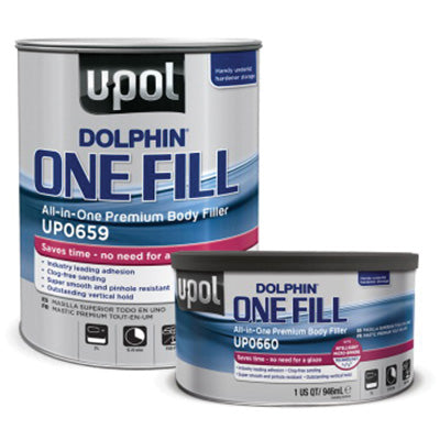 U-POL DOLPHIN UP0659 Premium All-In-One Body Filler, 1 gal Tin, Off-White, Paste