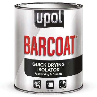 U-POL Barcoat UP0720 Quick Drying Isolator, 1 L Tin, Yellow, 1 hr Curing