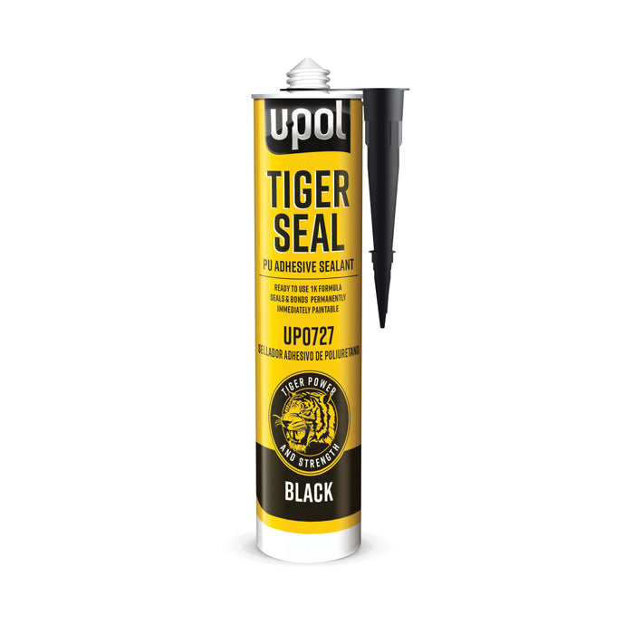 U-POL TIGER SEAL UP0727 1-Component Sealant, 310 mL Cartridge, Paste, Black, 30 min Application