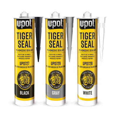 U-POL TIGER SEAL UP0728 Seam Sealer, 310 mL Cartridge, Solid, White, 24 hr Curing