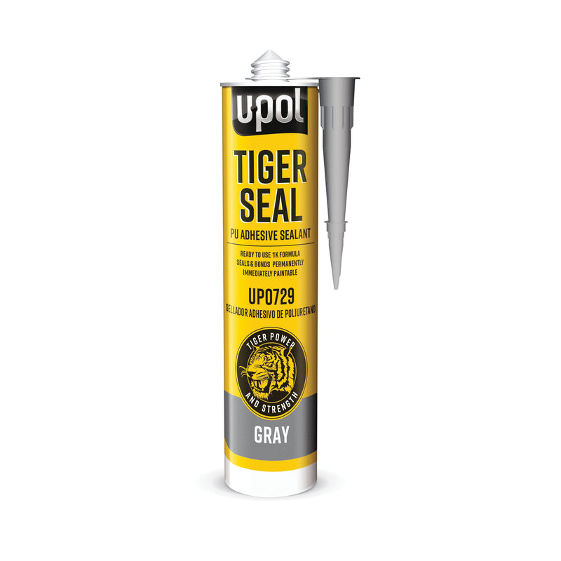 U-POL TIGER SEAL UP0729 1-Component Sealant, 310 mL Cartridge, Paste, Gray, 30 min Application, 24 h