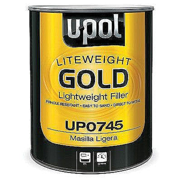 U-POL® GOLD™ UP0745 Lightweight Body Filler, 3 L Tin, Gold, Paste, Lightweight