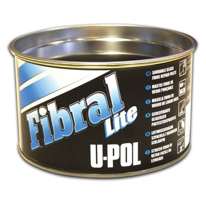 U-POL FIBRAL LITE UP0766 Lite Fiber Glass Filler, 1 qt Tin, Yellow, Fibrous/Paste
