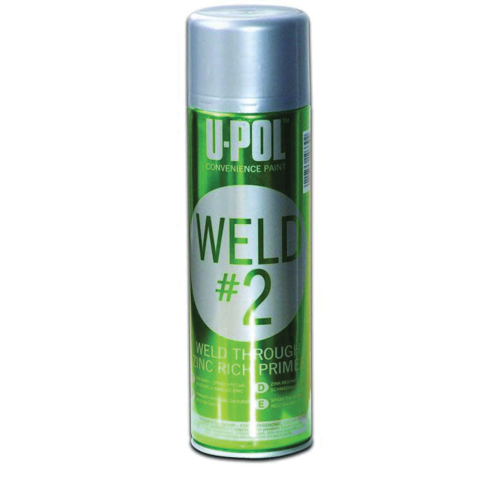 U-POL® UP0789 WELD#2 Weld-Through Primer, 450 mL, Metallic Silver, 53.8 sq-ft Coverage, 10 to 20 min Air Dry Curing