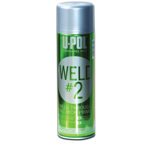 U-POL UP0789 WELD#2 Weld-Through Primer, 450 mL, Metallic Silver, 53.8 sq-ft Coverage, 10 to 20 min