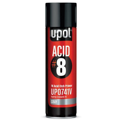 U-POL ACID#8 UP0837 Acid Etch Primer, 450 mL Aerosol Can, Black, Liquid, 48.4 sq-ft Coverage