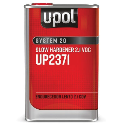 U-POL SYSTEM 20 UP2371 Slow Hardener, 1 L Tin, Clear, Liquid, Use With: 2.1 VOC 2K Primers and Clear