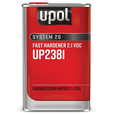 U-POL SYSTEM 20 UP2381 Fast Hardener, 1 L Tin, Clear, Liquid, Use With: 2.1 VOC 2K Primers and Clear