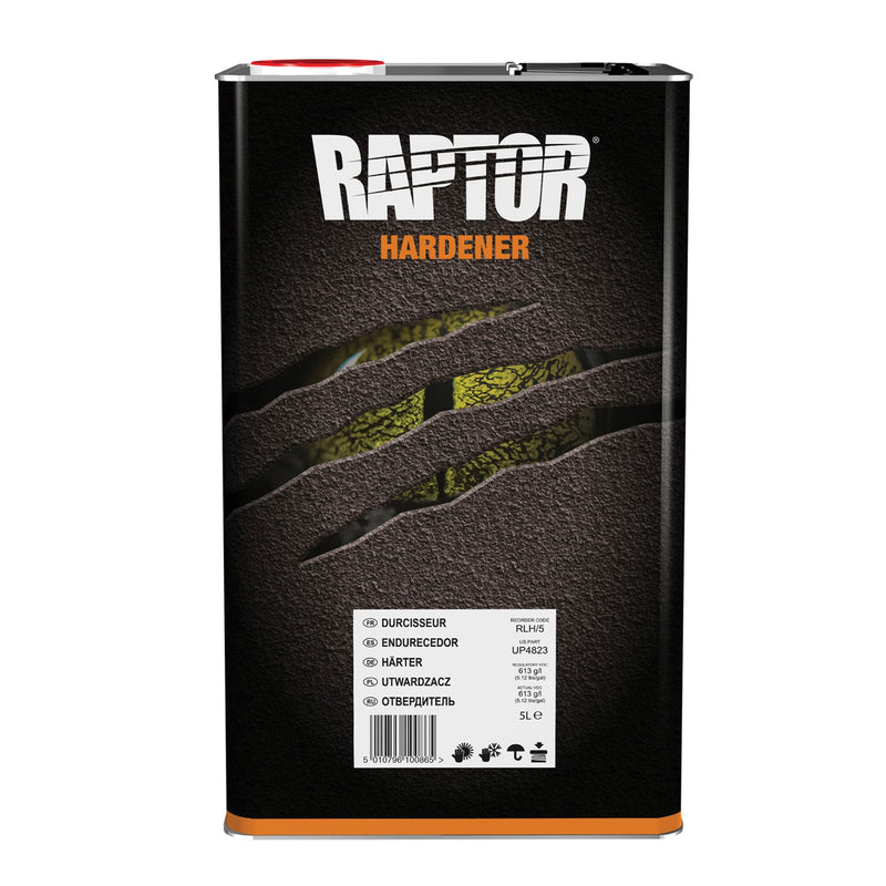 U-POL RAPTOR UP4824 2.6 VOC Raptor Hardener, 5 L Pail, Colorless