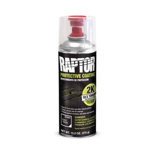 U-POL RAPTOR UP4886 2K Bedliner Aerosol, 13.2 oz Aerosol Can, Flame Red, 14.5 sq-ft Coverage