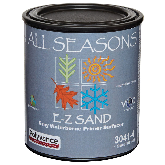 Polyvance All Seasons 3041-4 E-Z Sand Waterborne Primer, 1 qt Can, Light Gray, 61 g/L