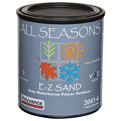 Polyvance All Seasons 3041-4 E-Z Sand Waterborne Primer, 1 qt Can, Light Gray, 61 g/L