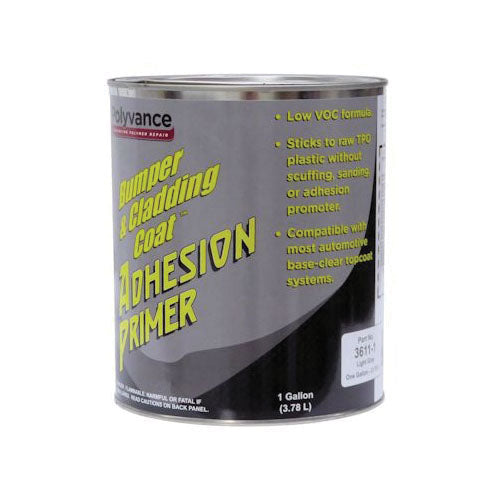 Polyvance Bumper & Cladding Coat 3611-1 Low VOC Adhesion Primer, 1 gal, Pourable Liquid, Light Gray