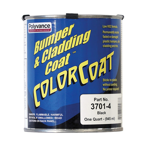 Polyvance Bumper & Cladding Coat 3701-4 3700 Series Color Coat, 1 qt, Pourable Liquid, Black