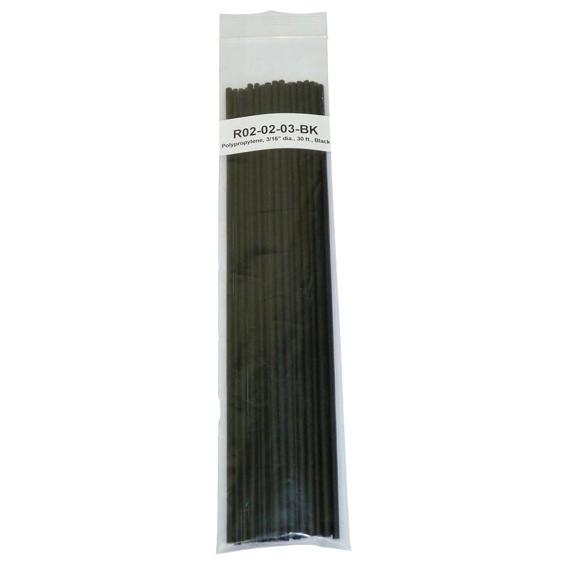 Polyvance R02-02-03-BK Welding Rod, 3/16 in Dia x 12 in L, Round, Polypropylene, Black — view 2