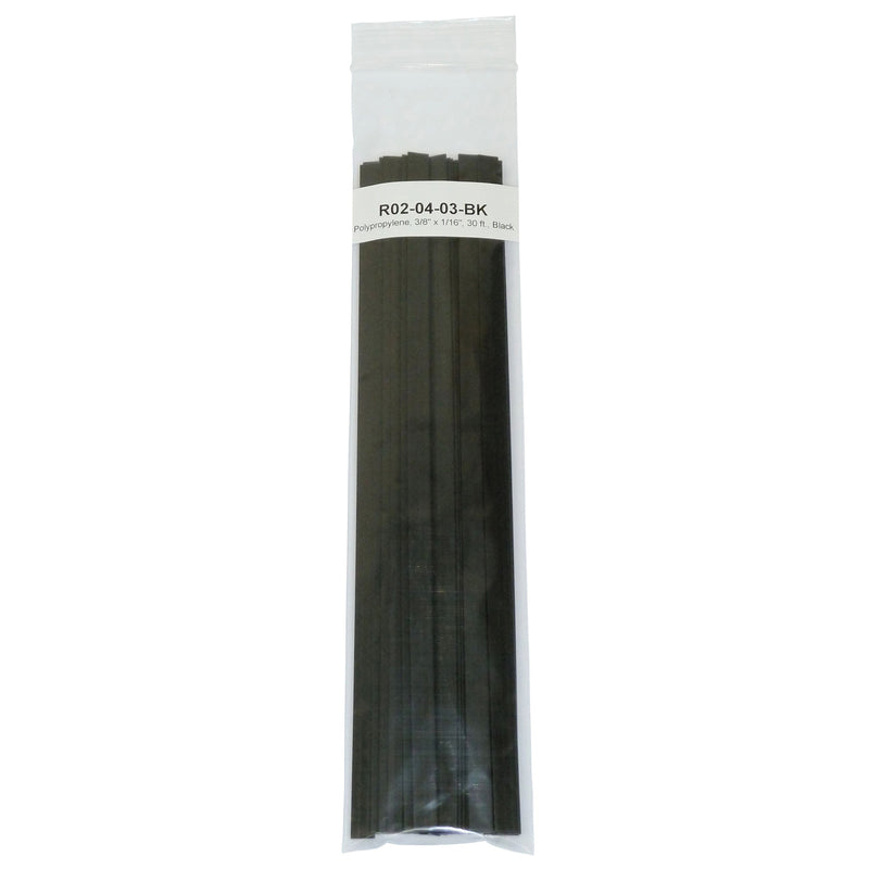 Polyvance R02-04-03-BK Welding Rod, 12 in L x 3/8 in W x 1/16 in THK, Flat, Polypropylene, Black