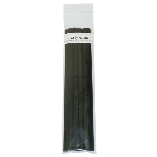 Polyvance R02-04-03-BK Welding Rod, 12 in L x 3/8 in W x 1/16 in THK, Flat, Polypropylene, Black