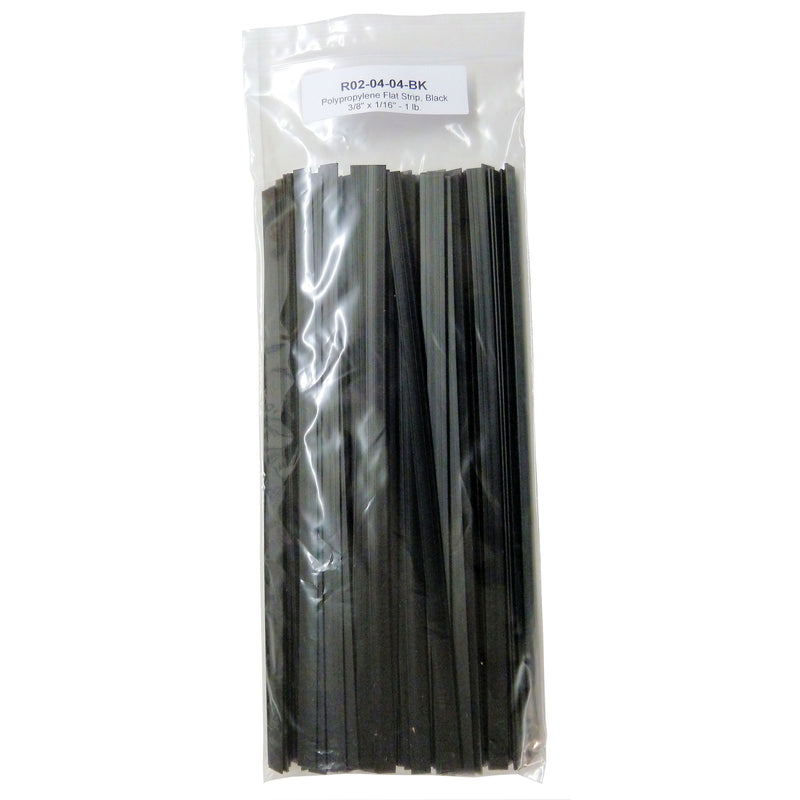 Polyvance R02-04-04-BK Welding Rod, 12 in L x 3/8 in W x 1/16 in THK, Flat, Polypropylene, Black