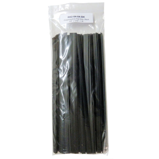 Polyvance R02-04-04-BK Welding Rod, 12 in L x 3/8 in W x 1/16 in THK, Flat, Polypropylene, Black