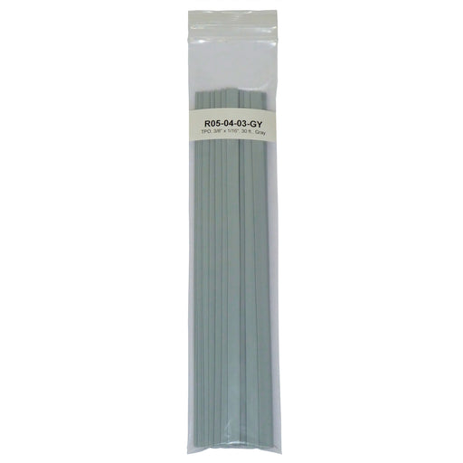 Polyvance R05-04-03-GY Welding Rod, 12 in L x 3/8 in W x 1/16 in THK, Flat, Thermoplastic Olefin, Gr