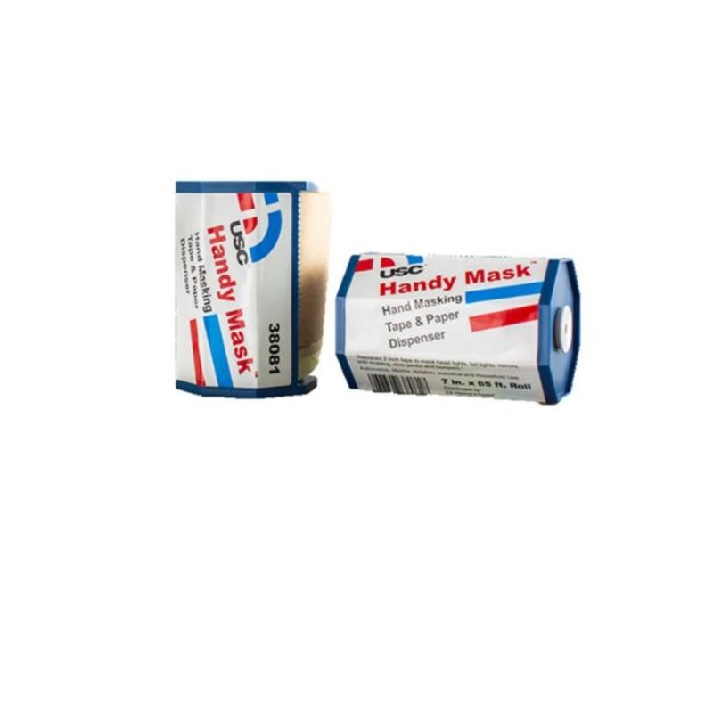 US Chemical & Plastics Handy Mask 38082 Hand Masking Tape and Paper Roll, 7 in W x 65 ft L