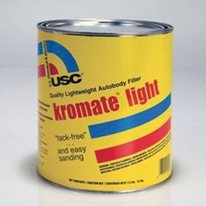 US Chemical & Plastics Kromate 12050 Lightweight Autobody Filler, 1 gal, Yellow, Liquid